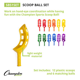 Champion Sports six-color pack red scoops and ball for group play