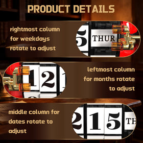 Chanbrick Retro Calendar Building Set on desk, ideal decor for study corners or creative workspaces