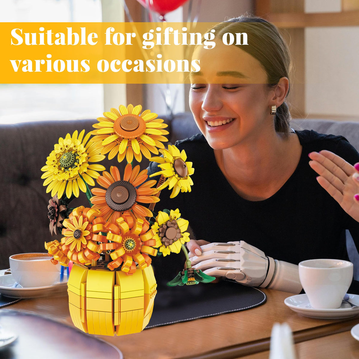 Chanbrick Sunflower Building Set: 1009-piece project brightening your shelf.