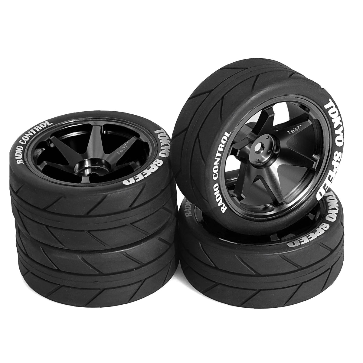 Chanjorlin 65mm outer-diameter RC tires for stable street grip
