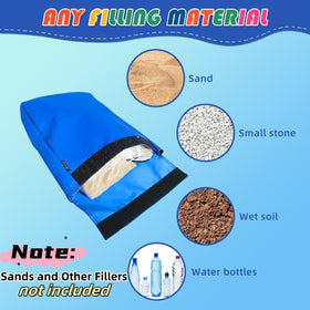 Chankee 55 lb capacity sandbags stabilize heavy inflatables.