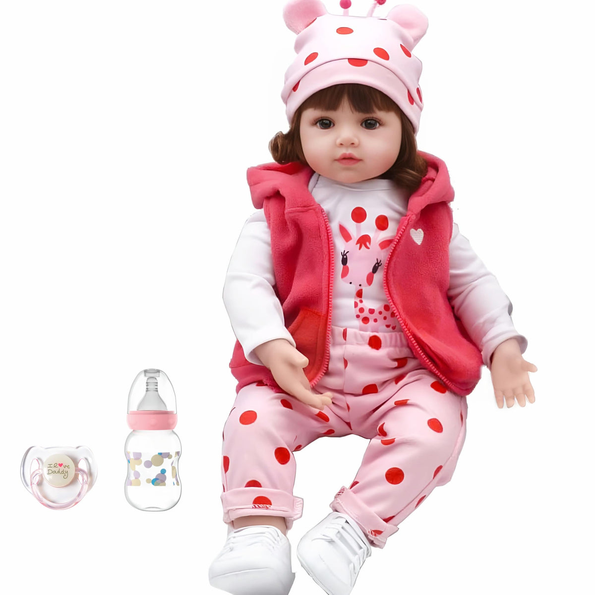 CHAREX Realistic Baby Doll with curly hair for storytelling and pretend babysitting.