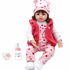 CHAREX Realistic Baby Doll with curly hair for storytelling and pretend babysitting.