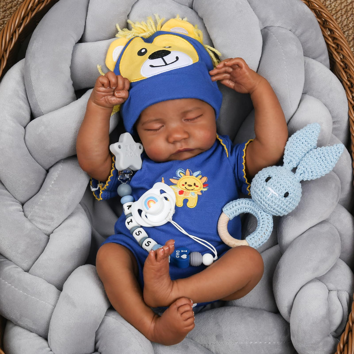 CHAREX Realistic Reborn Doll soft cloth body with vinyl limbs for cuddling