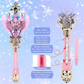 CharmFields princess wand with snowflake spinner for dreamy storytelling