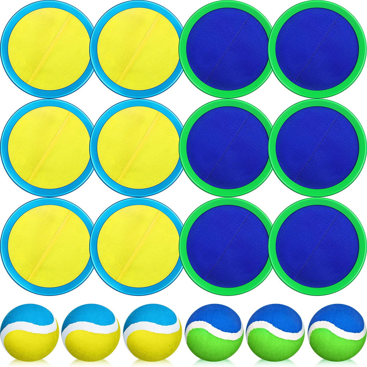 Charniol paddles blue yellow close-up for outdoor control during play