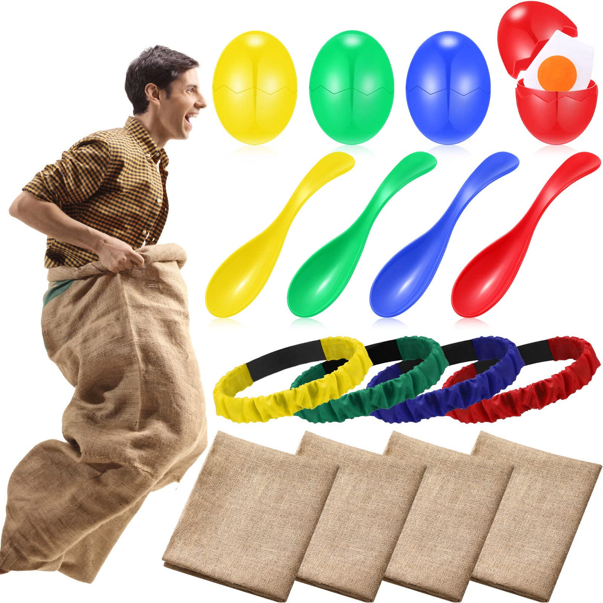 Charniol potato sack race bags for outdoor fun and team play.
