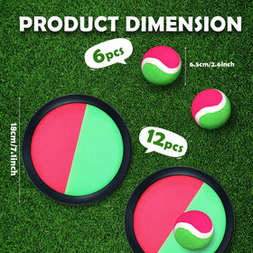 Charniol six balls included for versatile beach and backyard tossing games.