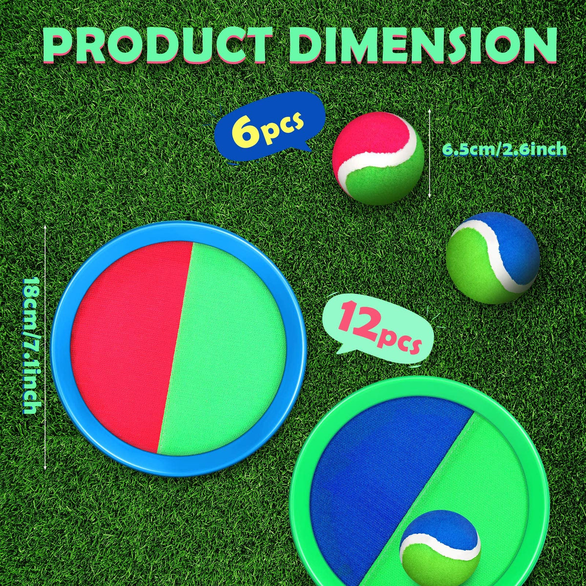 Charniol toss and catch paddles in pink and green for inclusive family fun