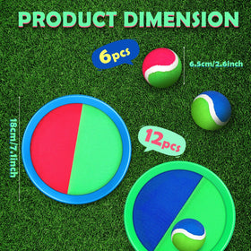 Charniol toss and catch paddles in pink and green for inclusive family fun