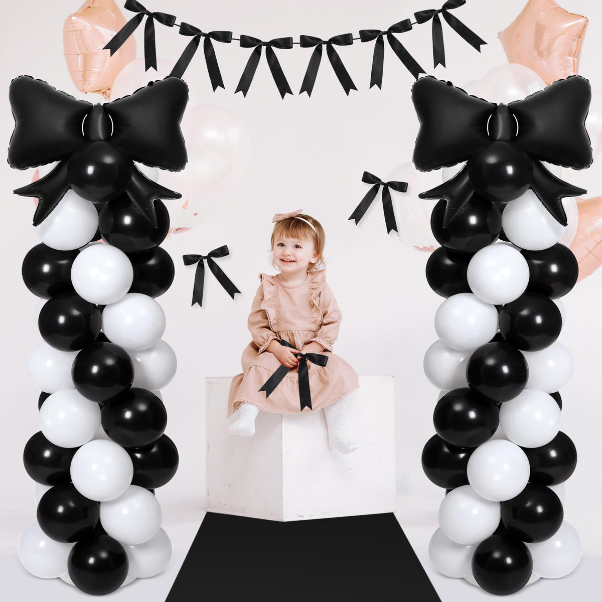 Charnoel black 10-inch latex balloons offer bold contrast