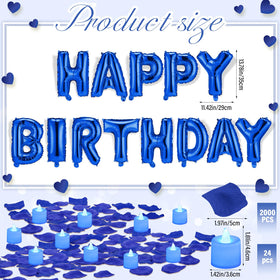 Charnoel blue birthday banner displayed to enhance room mood.
