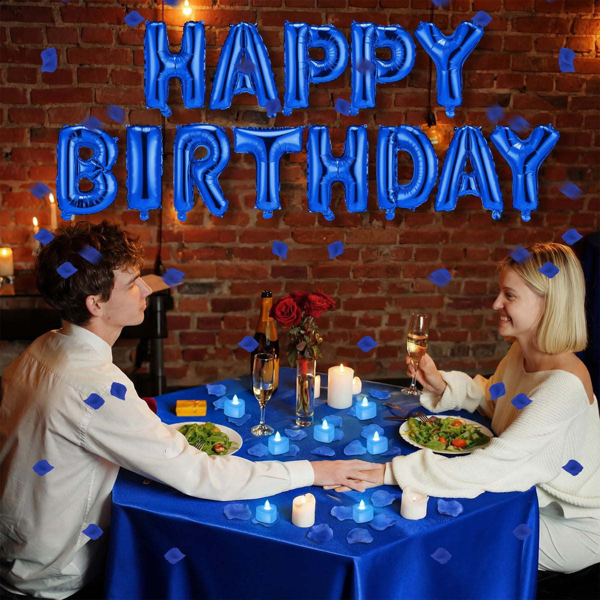 Charnoel blue LED candles add gentle glow to the party