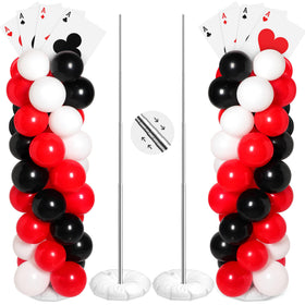 Charnoel casino balloon column forms a striking entry display for Las Vegas nights.