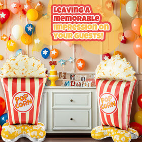 Charnoel four-pack popcorn balloons ready for party setup