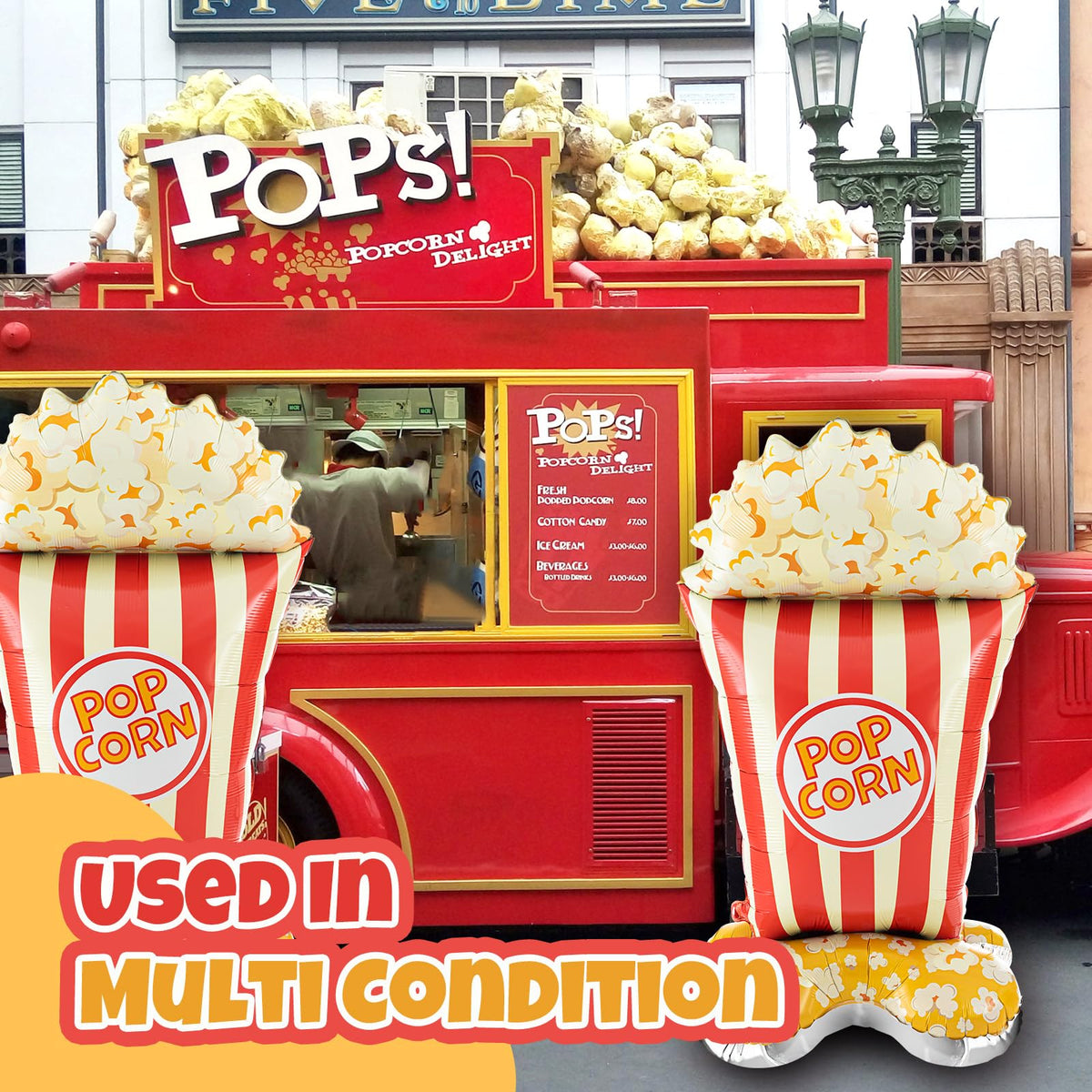 Charnoel 45-inch popcorn balloons creating a celebratory vibe