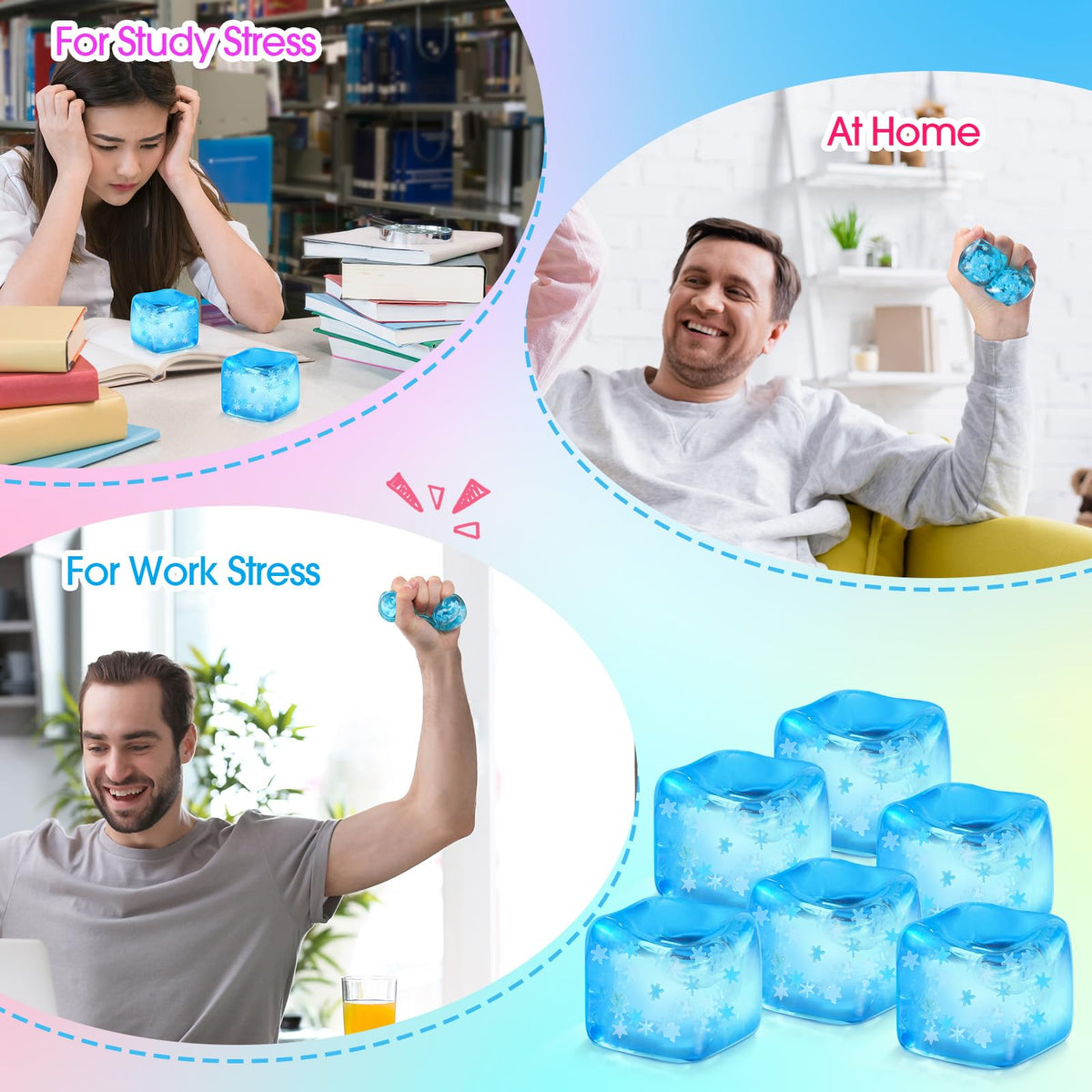 Charnoel gift idea: stress relief blue ice cubes for relaxing moments