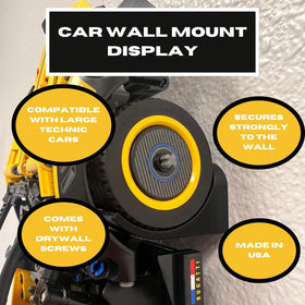 Chatelet vertical wall mount showing multiple Lego Technic racecars.