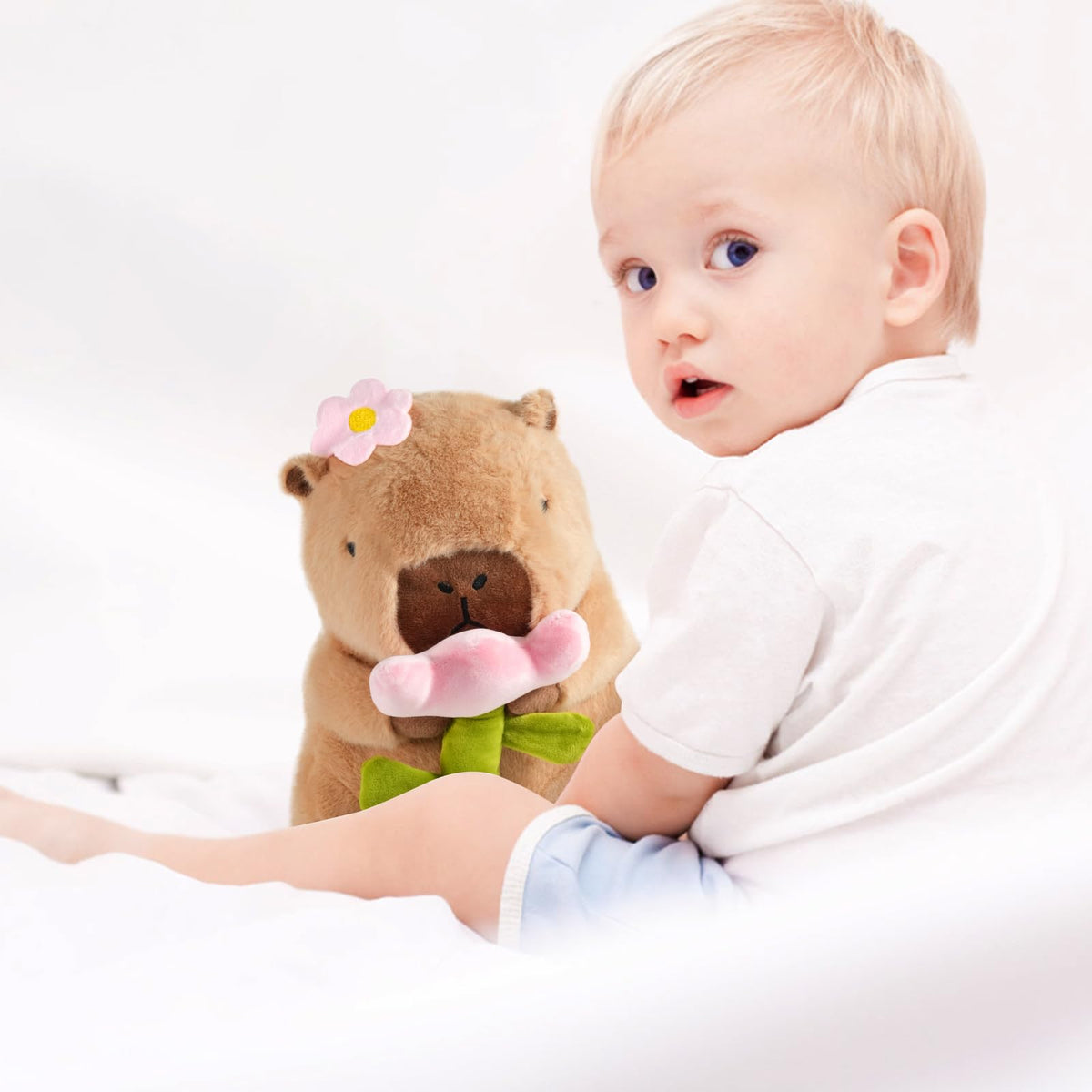 CHDBLOCK Flower Capybara Plush gift-ready packaging for animal lovers