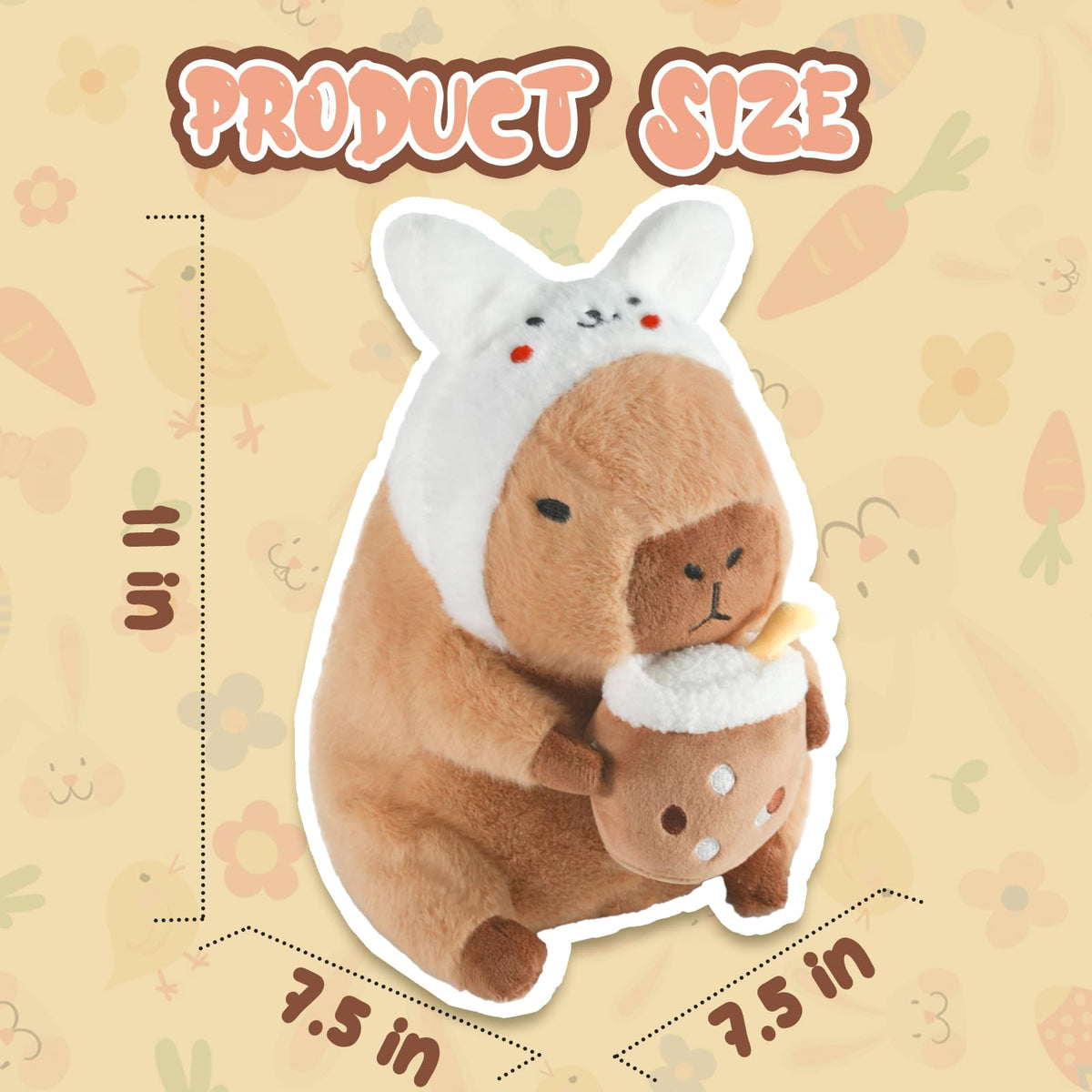 CHDBLOCK capybara plush with rabbit head hood, perfect for cozy roleplay.