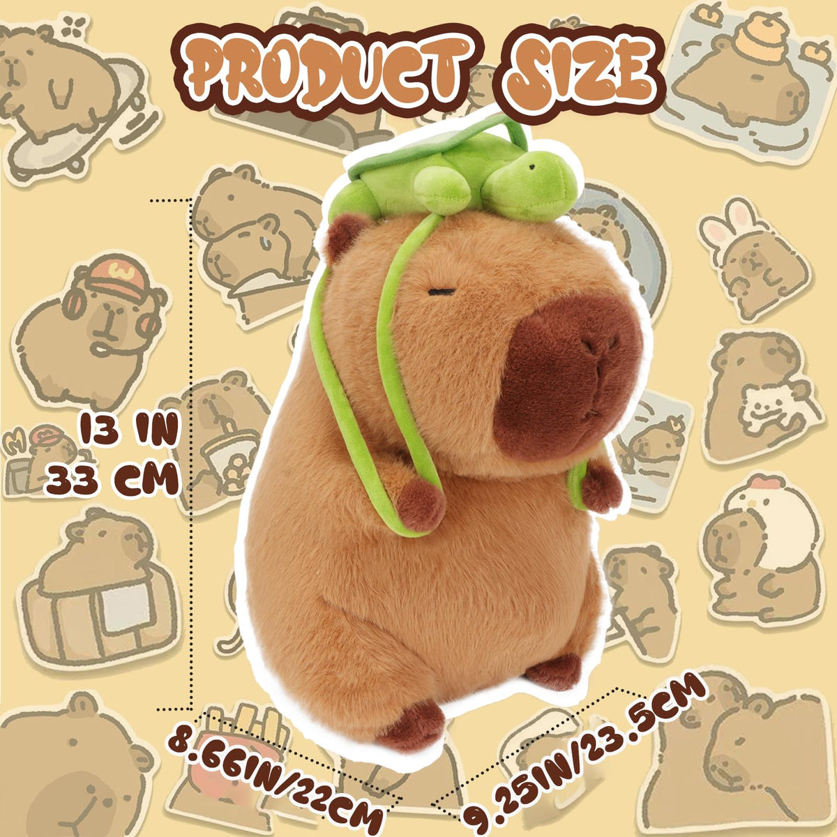 Close-up of CHDBLOCK capybara plush face with friendly expression.