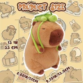 Close-up of CHDBLOCK capybara plush face with friendly expression.