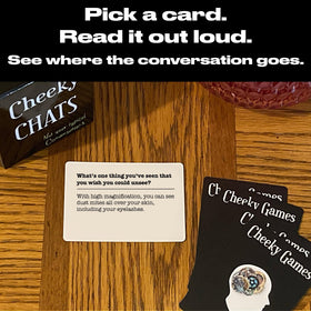 Cheeky Chats compact-travel size fits in a purse or bag for on-the-go play.