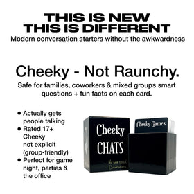 Cheeky Chats road-trip pack fits in a glovebox for easy travel conversation.