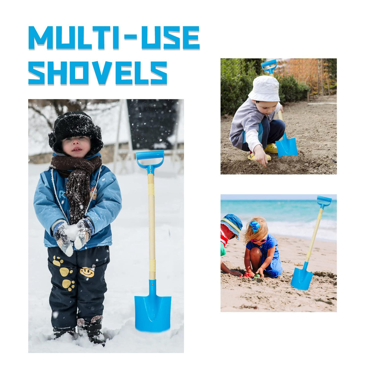 CHEERBANK Kids Beach Shovels in 31-inch length for older kids at the beach.