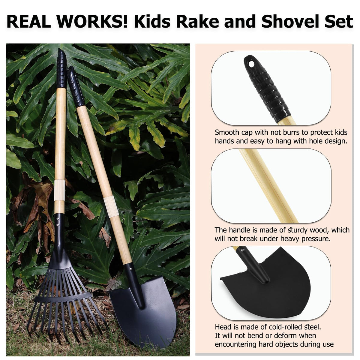 CHEERBANK kids shovel with wide blade for digging sand and soil