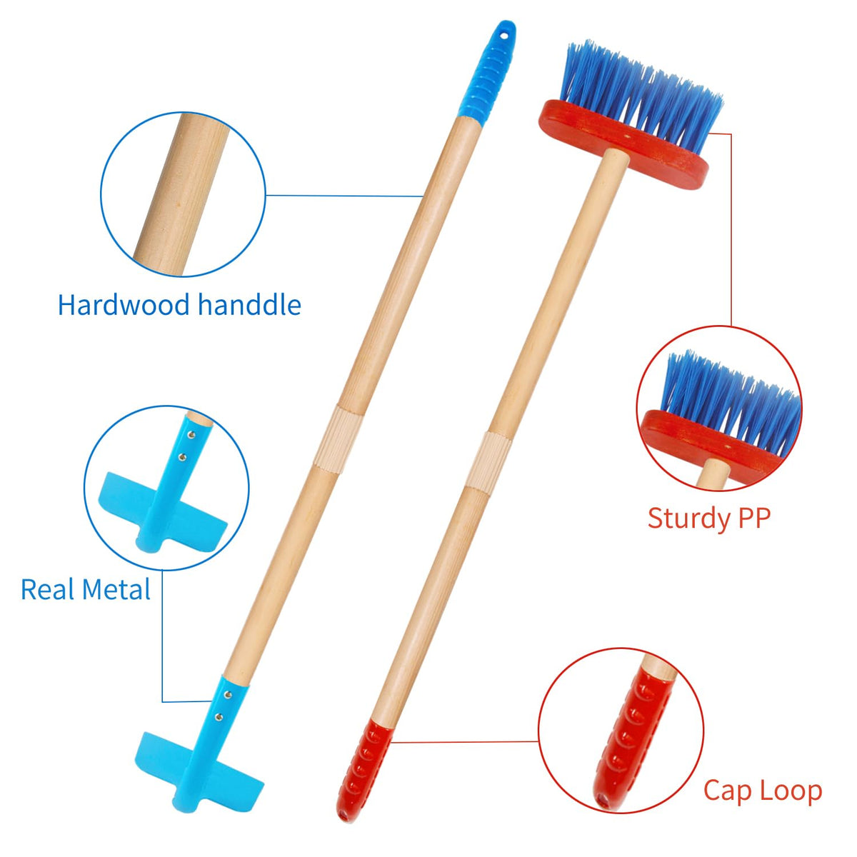 CHEERBANK Kids Garden Tools Rake-28 inch for leaves and coordination