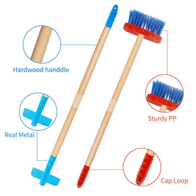 CHEERBANK Kids Garden Tools Rake-28 inch for leaves and coordination