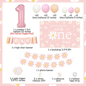 Cheereveal balloon tape strip with adhesive dots keeps garland pieces in place.