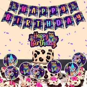 Cheereveal leopard cake topper accents desserts with safari style