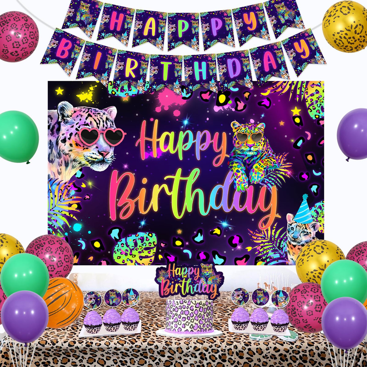 Cheereveal leopard cupcake toppers decorate treats with safari charm
