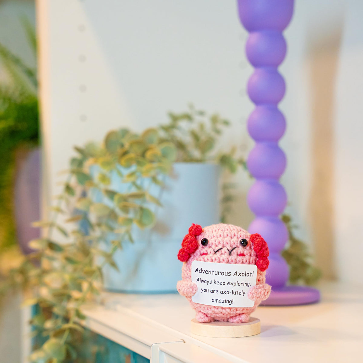 Cheerspace Brilliant Bunny perched on stand brightens any shelf