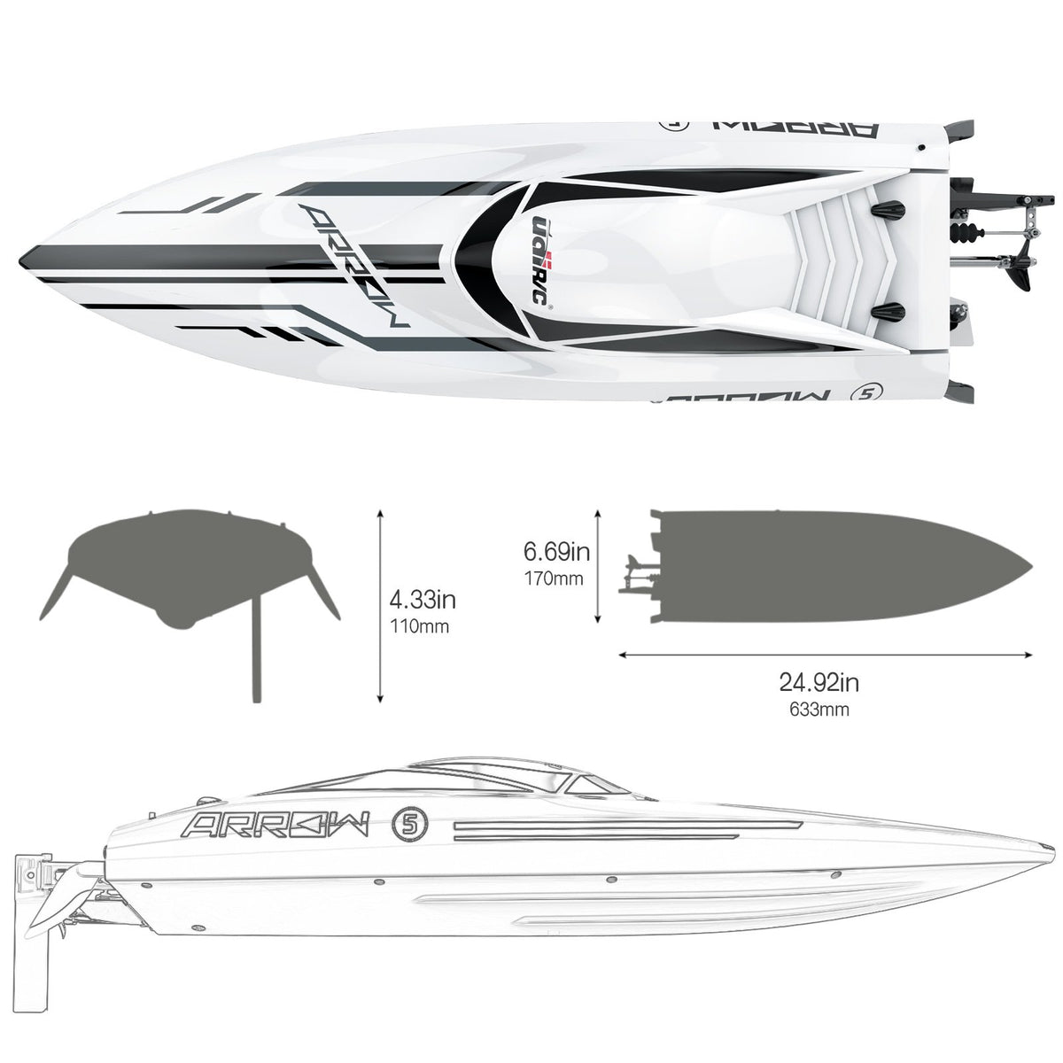 Cheerwing RC boat features poor signal alarm to prompt safe return