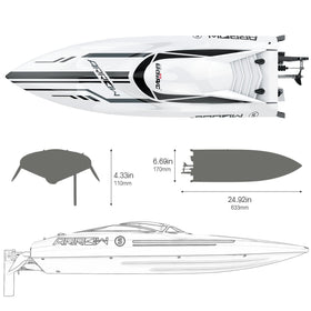 Cheerwing RC boat features poor signal alarm to prompt safe return