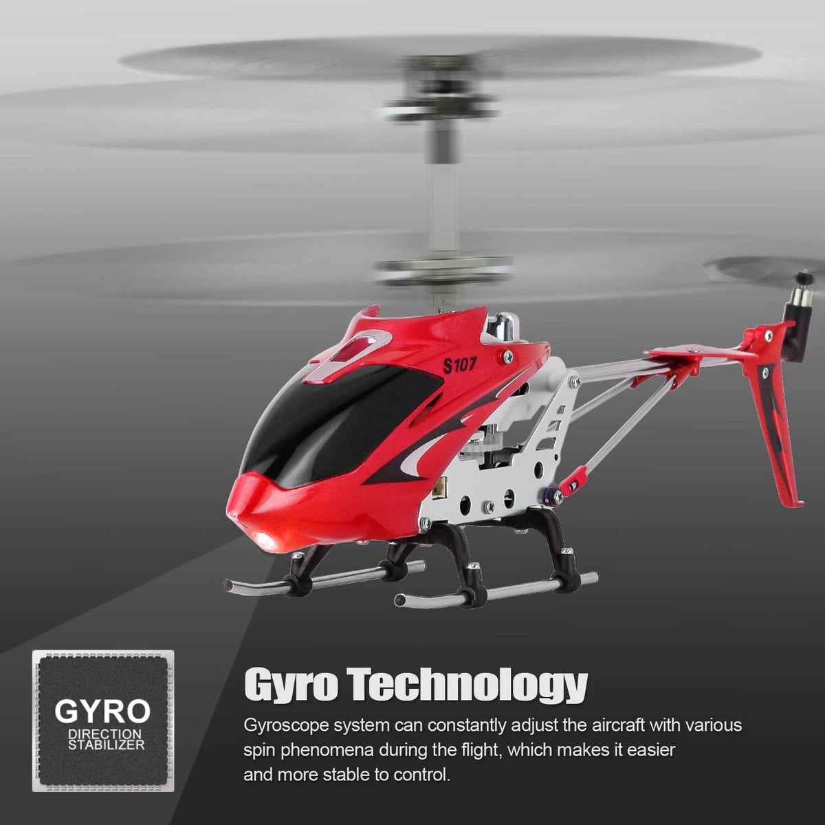 Cheerwing S107 Phantom 3CH colorful flashing lights for visibility.
