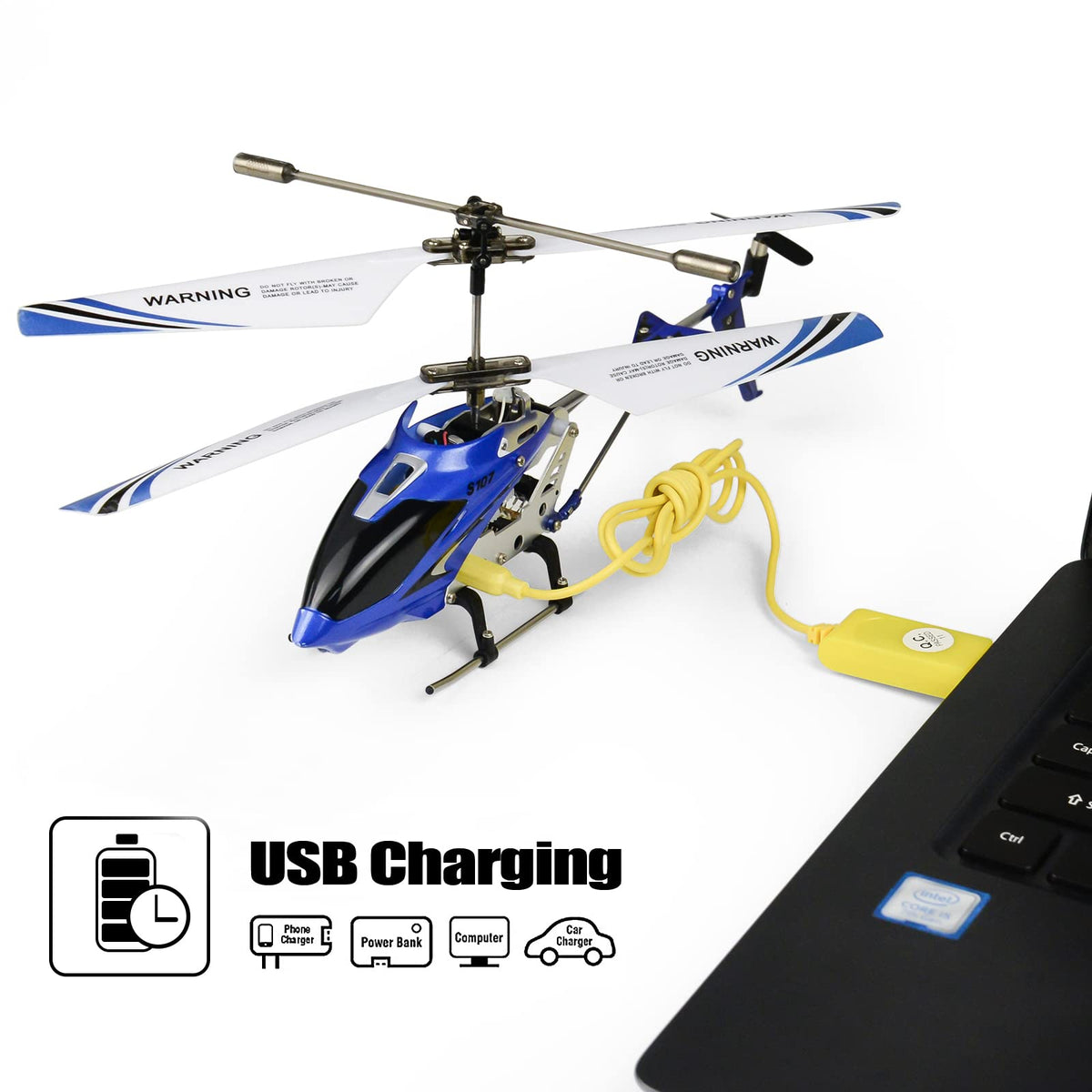 Cheerwing S107G blue packaging showcases ready-to-run micro heli kit.
