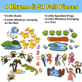 CHEFAN 5 little monkeys jumping on the bed felt pieces for circle time storytelling.