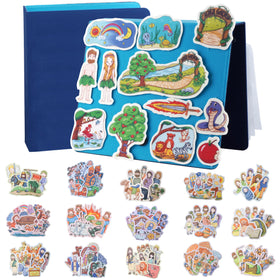 CHEFAN Noah's Ark felt figure on a colorful display board for storytelling sessions.