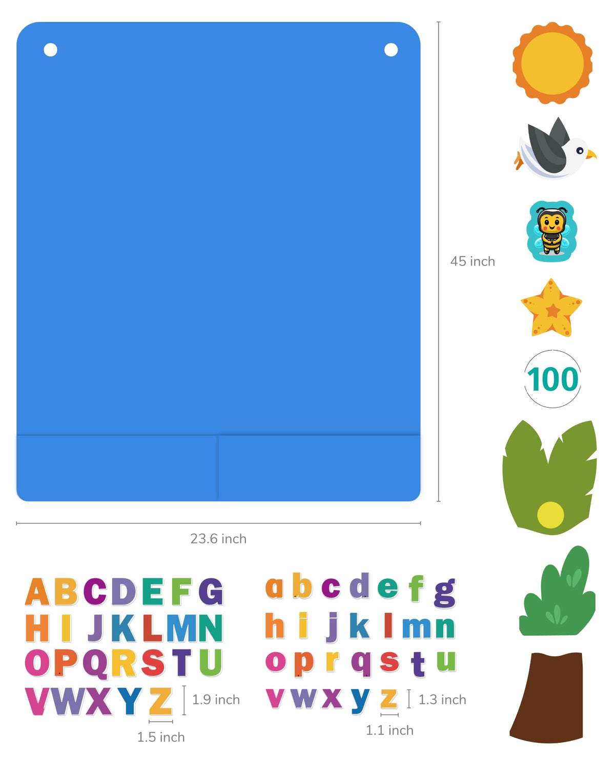 CHEFAN coconut tree with letters and numbers display supports hands-on literacy and math play.