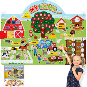 CHEFAN farm animals felt board background for imaginative storytelling and classroom display.