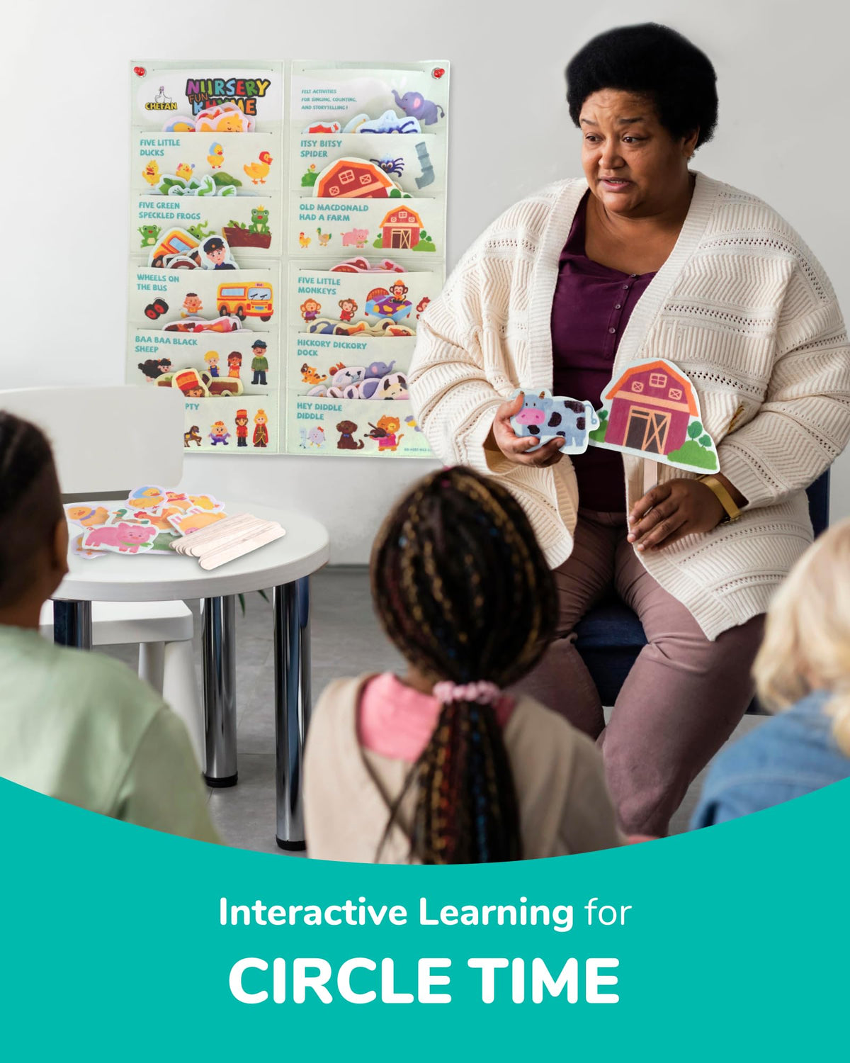 CHEFAN Circle-time puppets set for hands-on participation and learning.