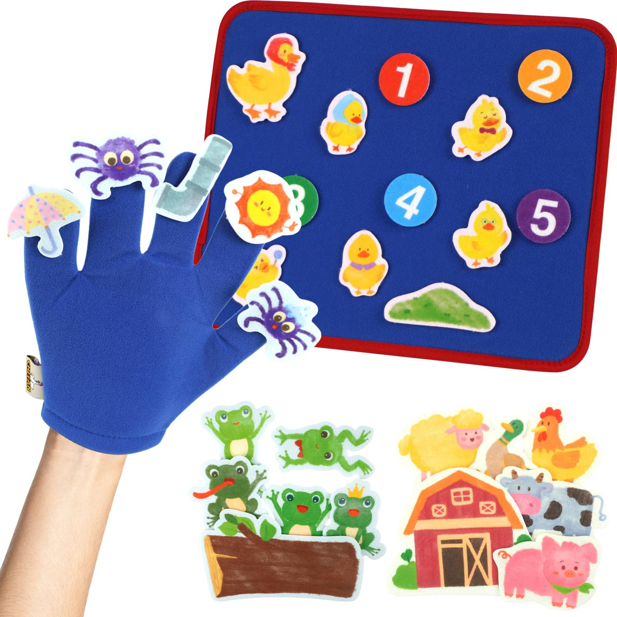 CHEFAN felt board for toddlers front view with interactive storytelling setup