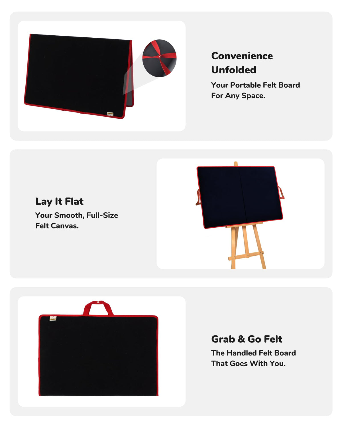 CHEFAN board standing setup demonstrates versatile three-state use for desks and reading corners.