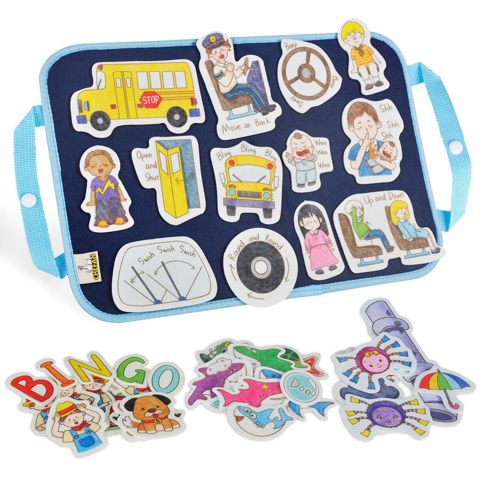 CHEFAN wheels on the bus figures for interactive storytelling and early learning.