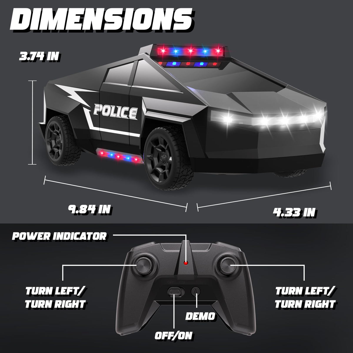 Cheffun police car RC gift-ready packaging makes birthday surprises easy