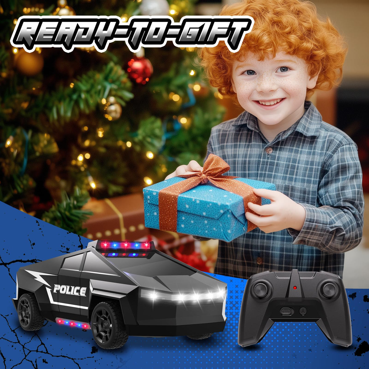 Cheffun police car RC rechargeable battery saves replacement costs